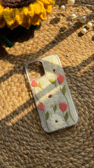Subtle Peach - Embroidered Mobile Cover