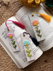 Petals & Pages - Embroidered Bookmark