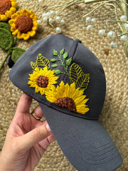 Sunflower Love- Embroidered Cap