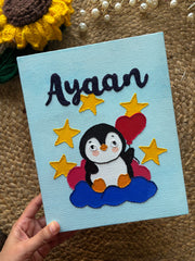 Panda Among Stars - Name Canvas
