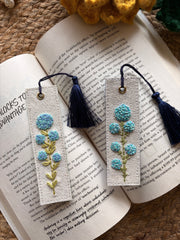 Blue Blossoms - Embroidered Bookmark