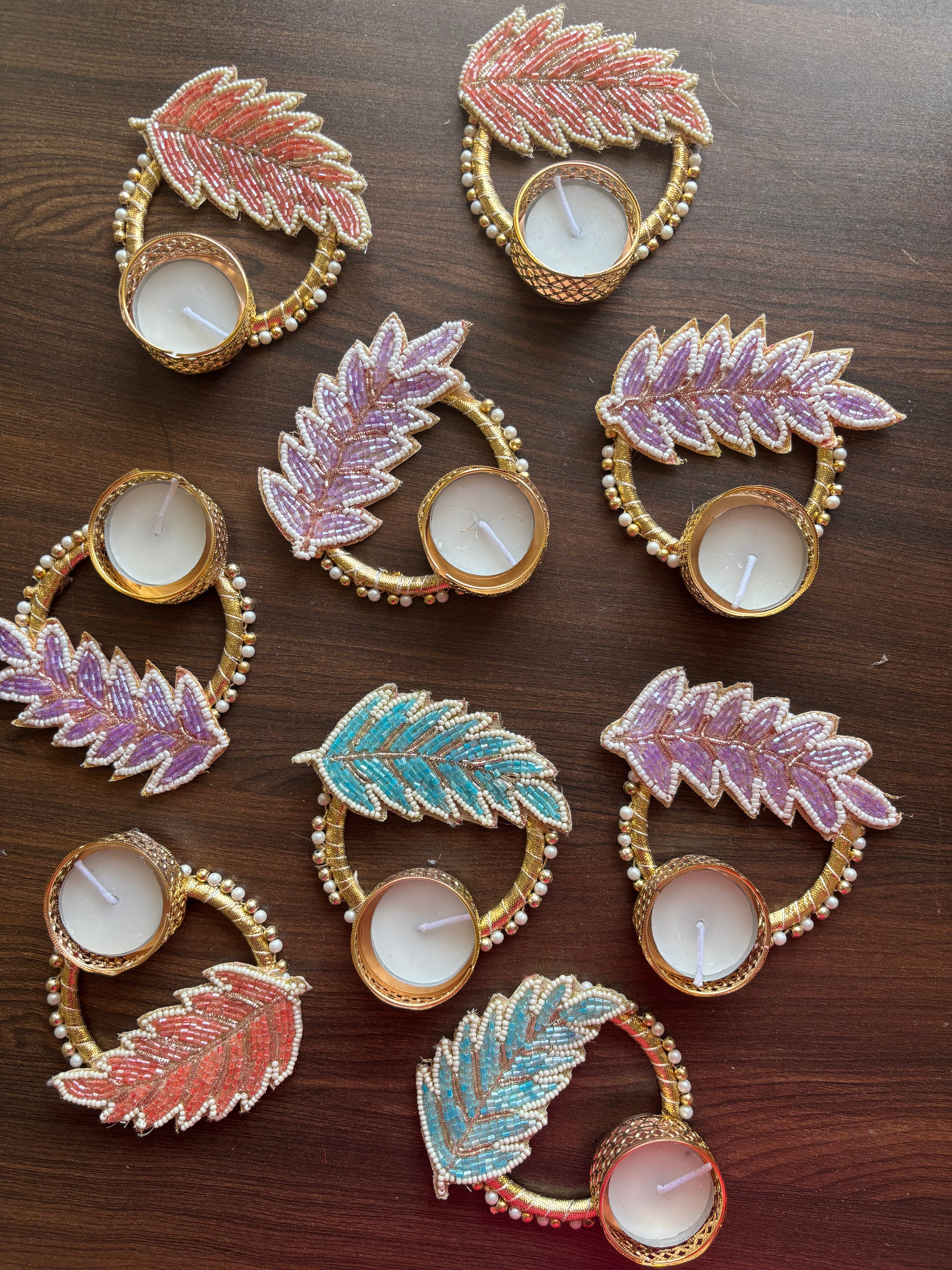 Leaf Diya Holders - Diwali Decoration