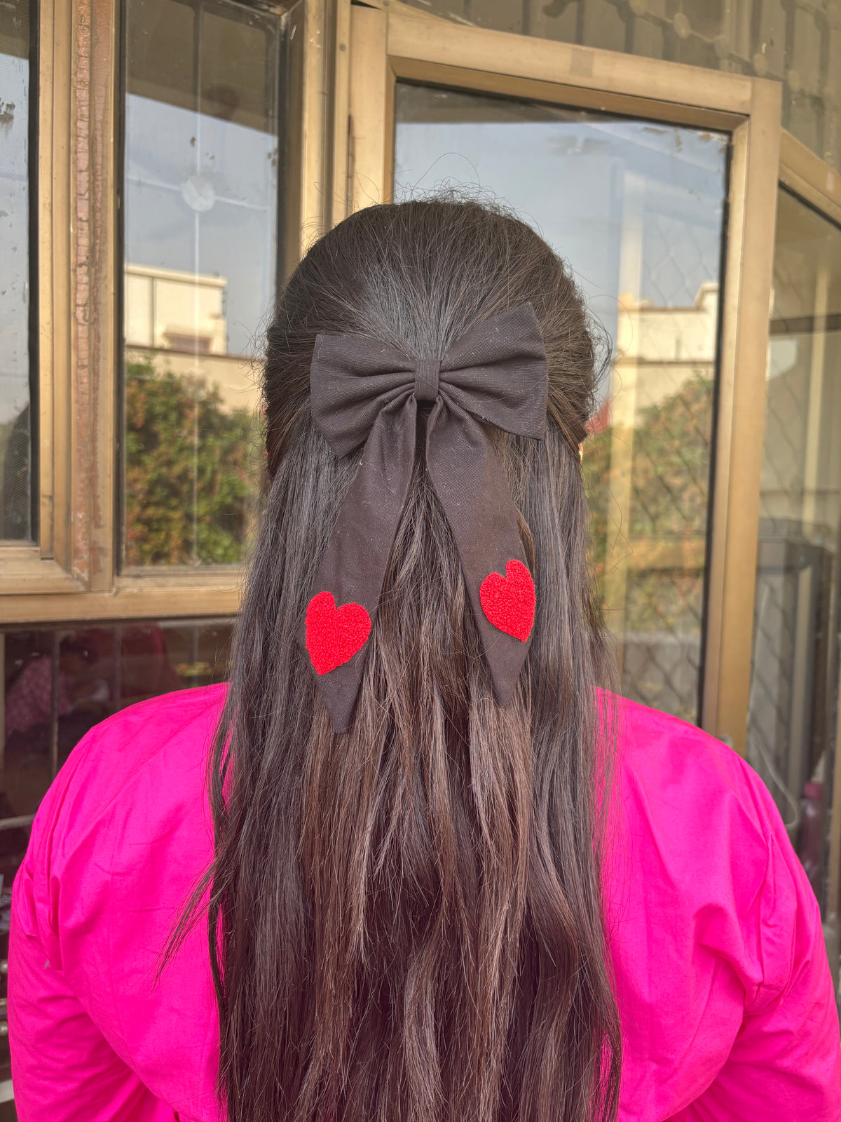 Midnight Amour - Embroidered Bow