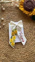 Sunflower Love - Name Customized Embroidered Bow