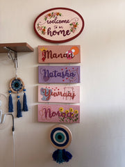 Embroidered Hanging Name Plate - 4 Names