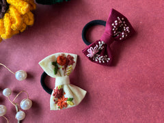 Rouge Fleur - Embroidered Hair Tie