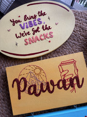Embroidered Hanging Name Plate - 2 Names