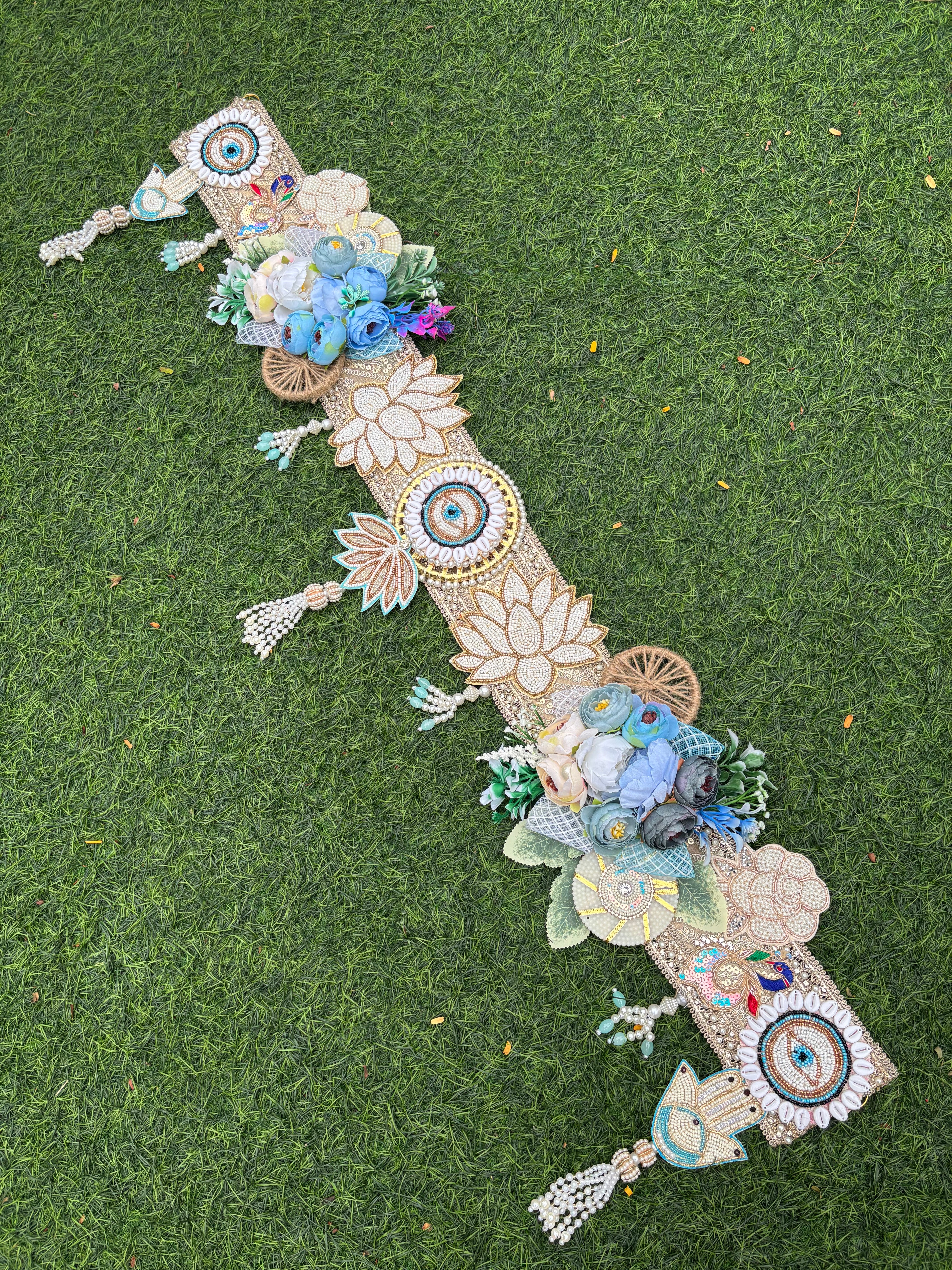 Blue Floral Hamsa Bandhanwar - Diwali