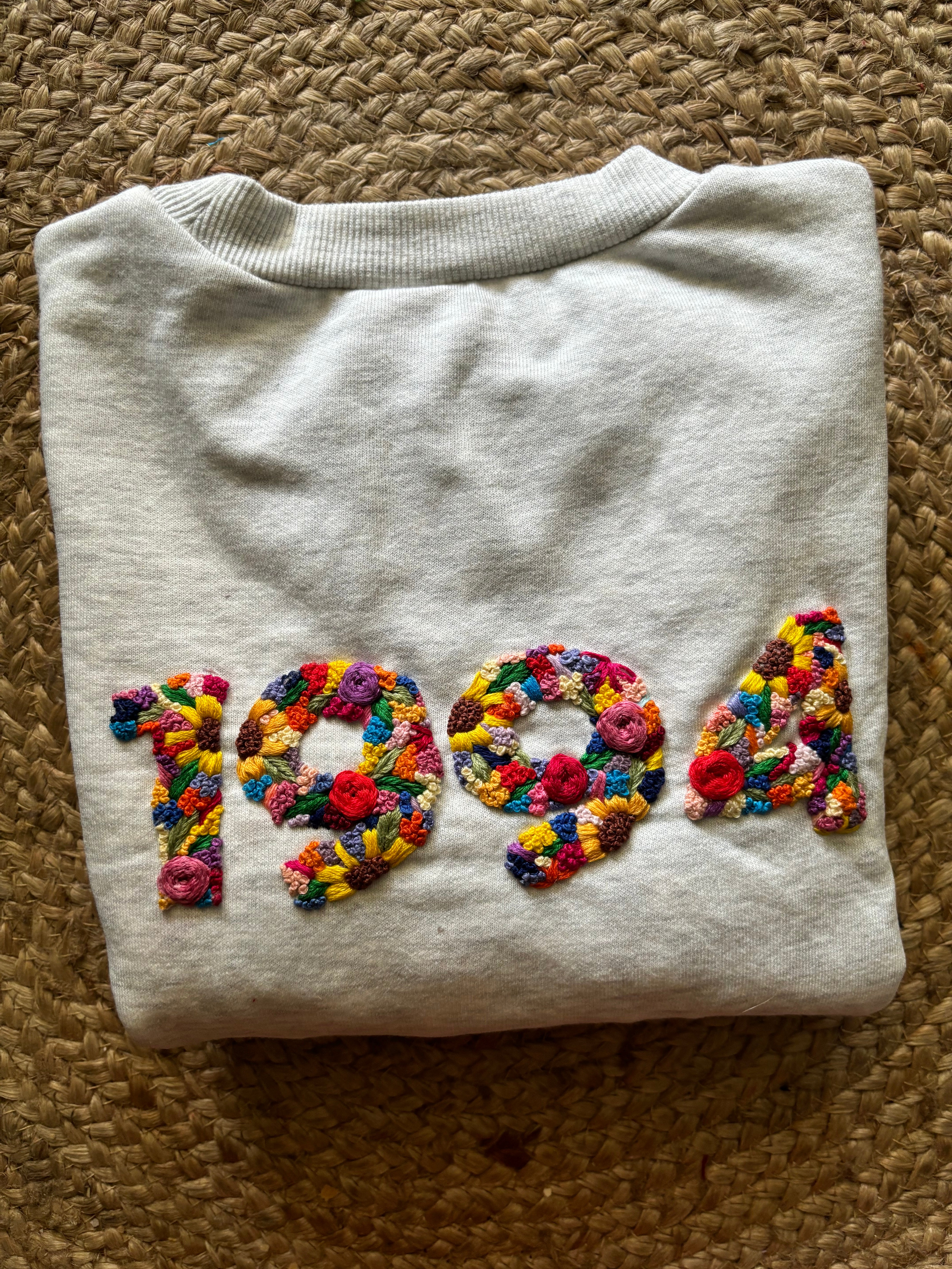 Customized Embroidered Sweatshirt - Birth Year