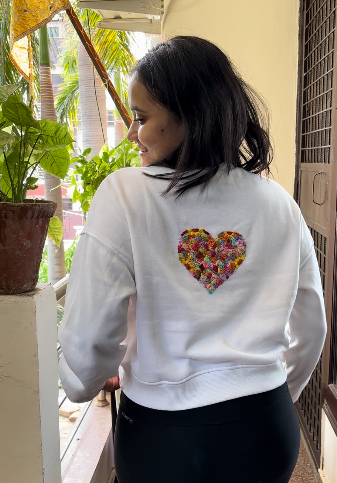 Heart Embroidered Sweatshirt