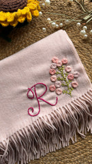 Initial Embroidered Cashmere Stoles