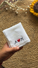 Small Heart Initials Customised Hanky