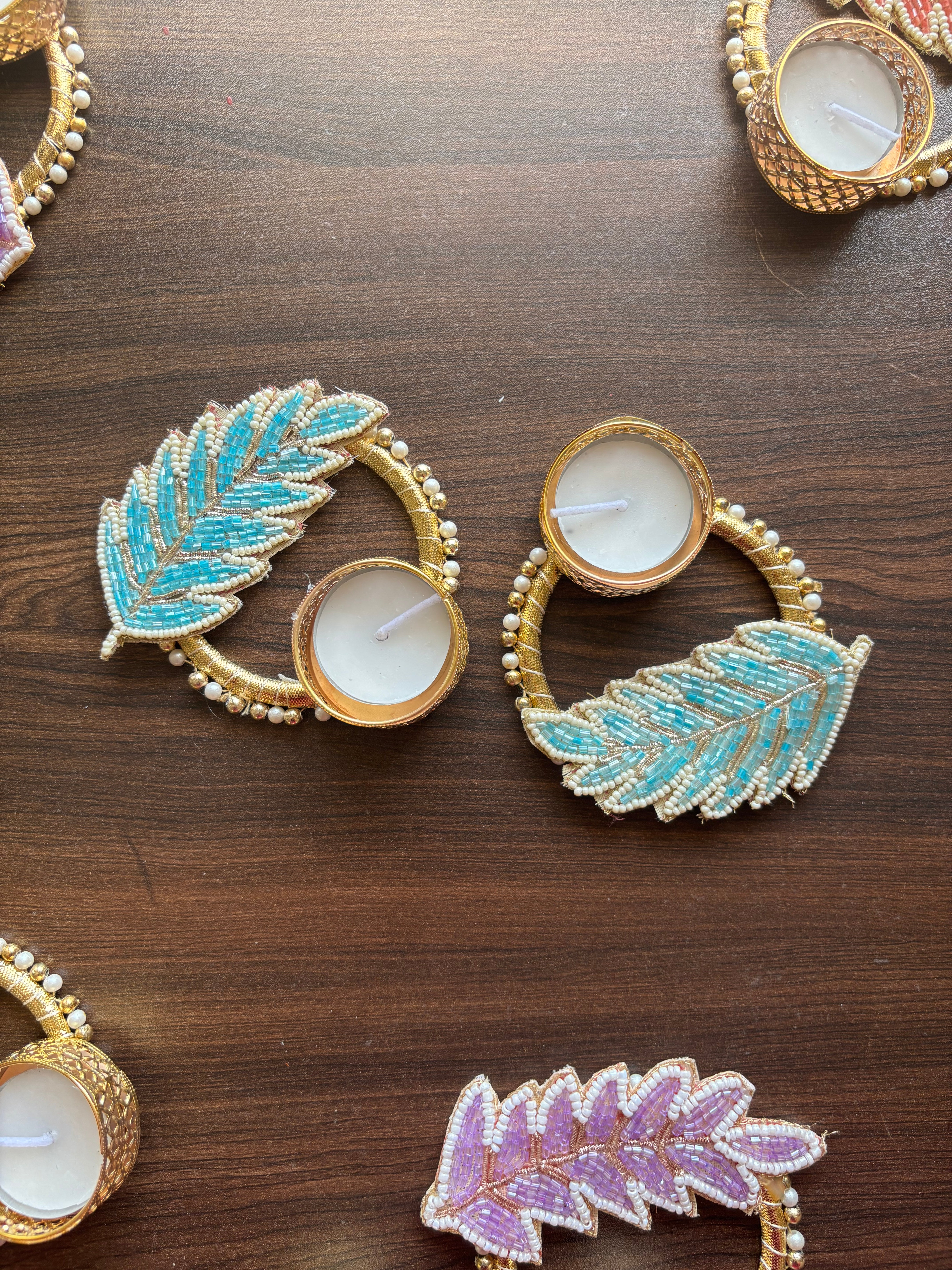 Leaf Diya Holders - Diwali Decoration