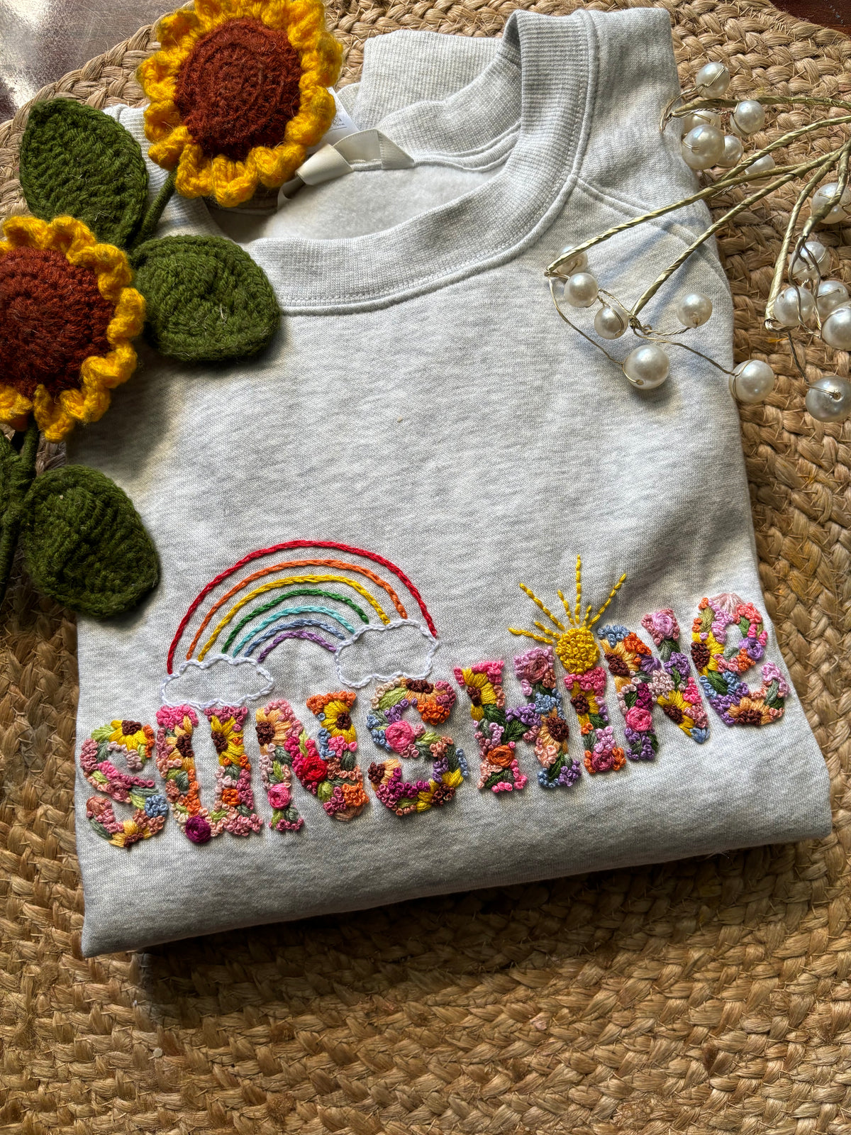 Sunshine Floral Embroidered Sweatshirt