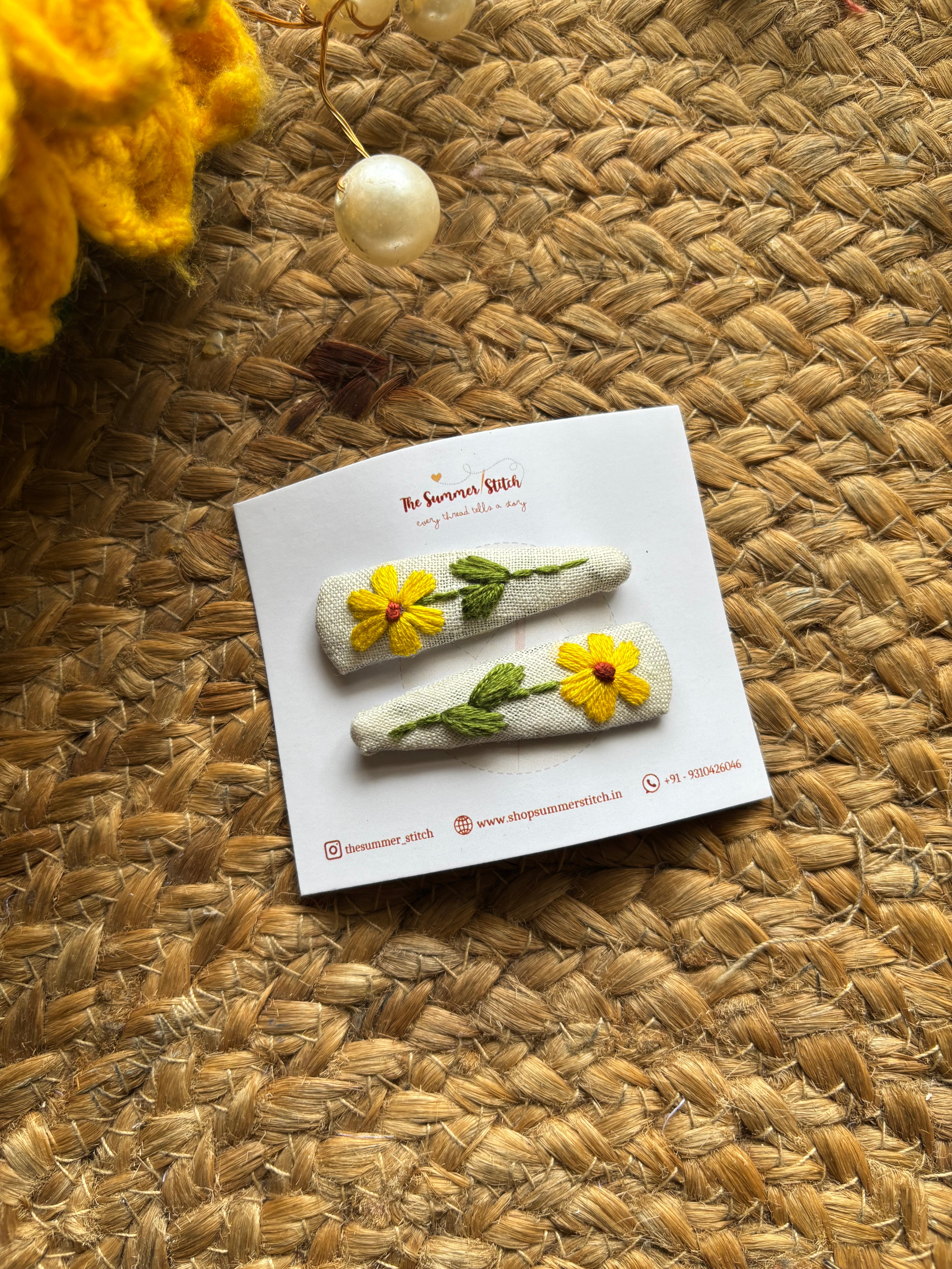 Blossom - Embroidered Hair Pin