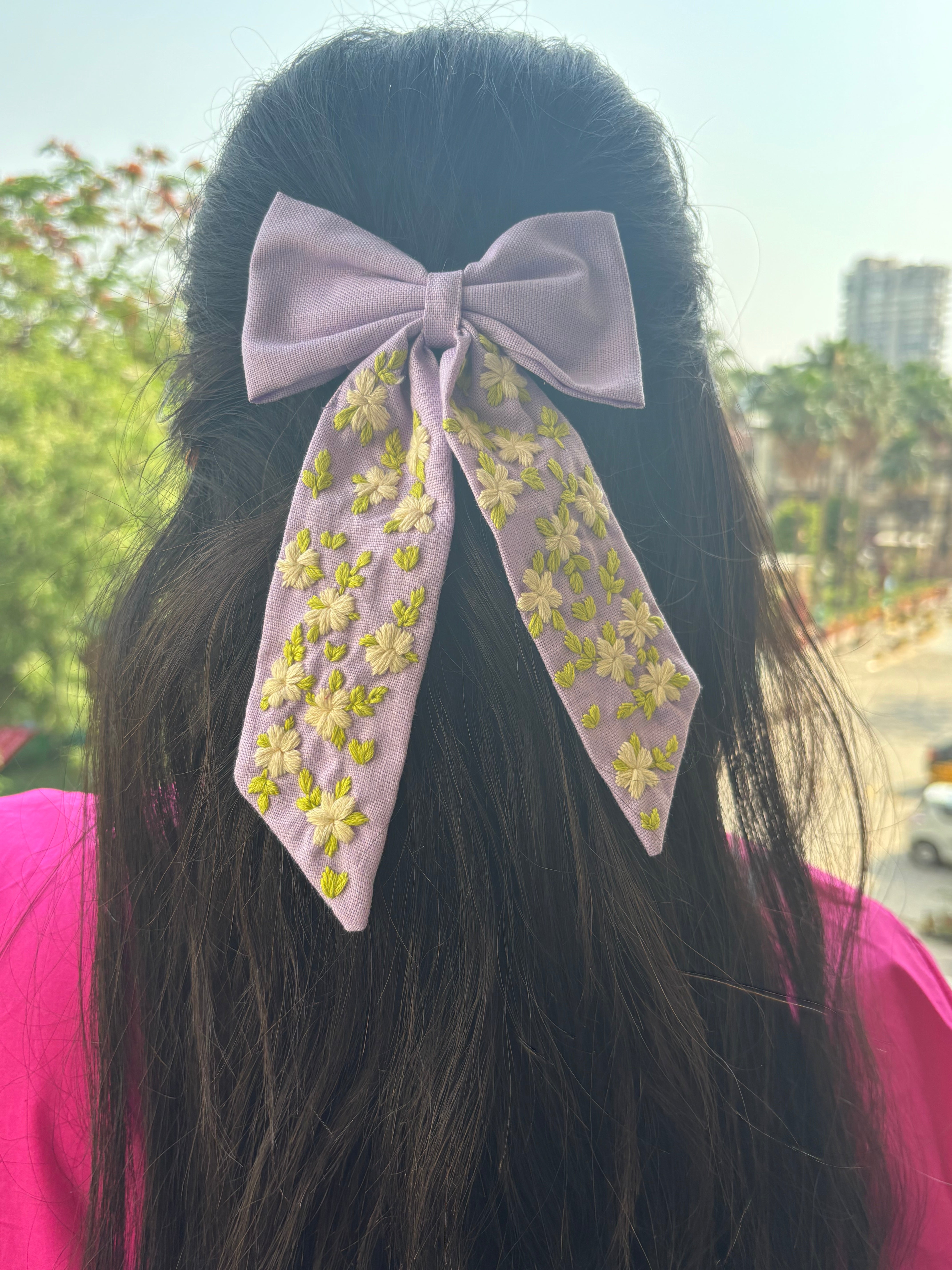 Lavelle 💜-  Embroidered Bow