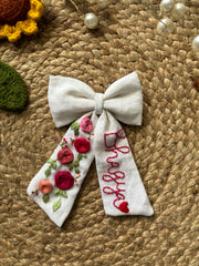 Name Customized Embroidered Bow