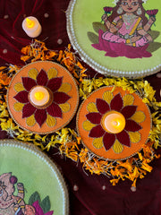 Embroidered Diya Holders - Diwali Decoration