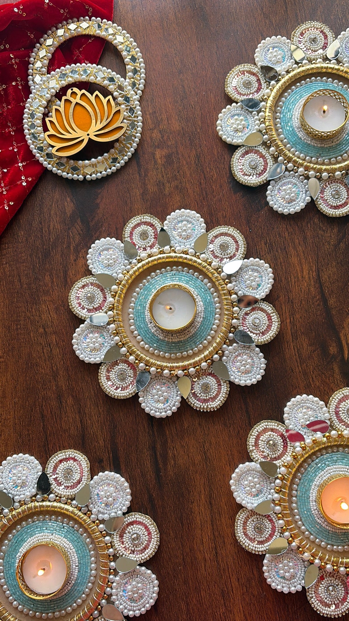 Pastel Nazar Glow Diya Holders - Diwali Decoration