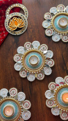 Pastel Nazar Glow Diya Holders - Diwali Decoration