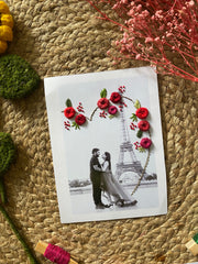 Photograph Embroidered Frame - Half Heart