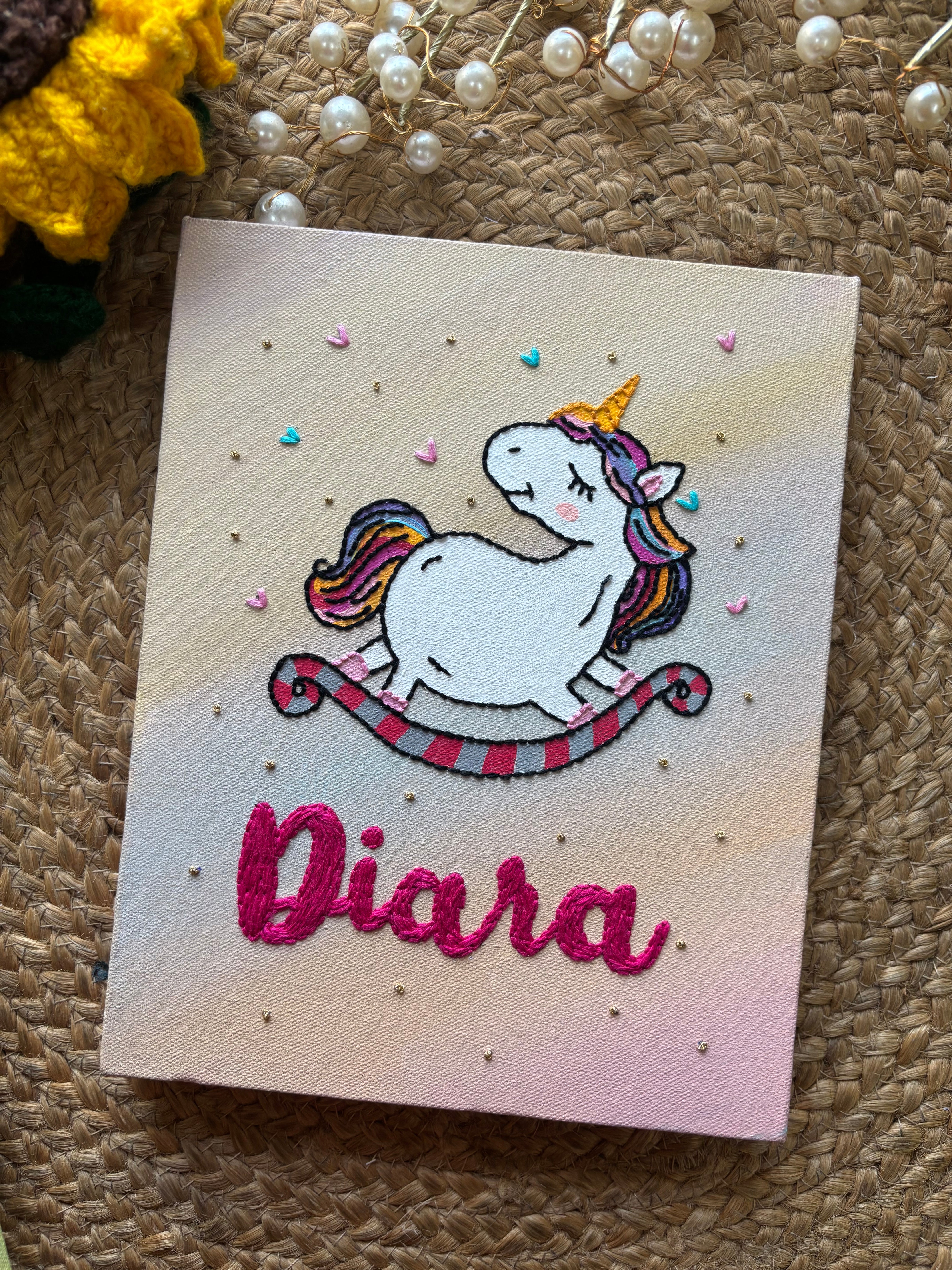 Dancing Unicorn - Name Canvas