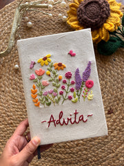 Floral bouquet- Customized Hand Embroidered Journal