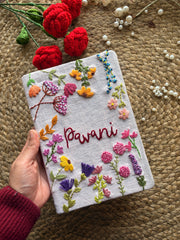 Flower Frame - Customized Hand Embroidered Journal