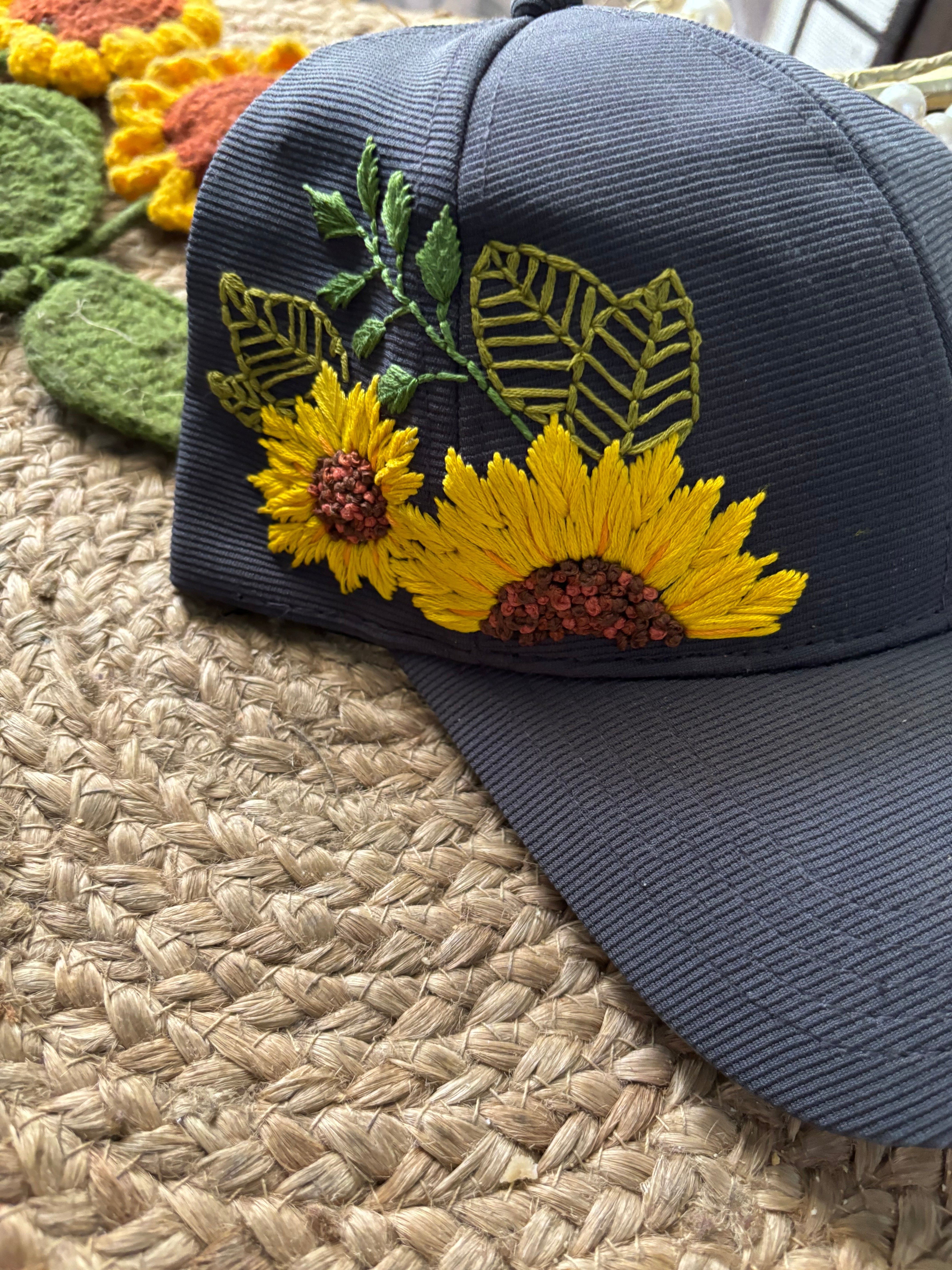 Sunflower Love- Embroidered Cap