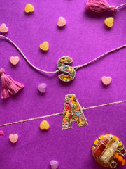 Initial - Hand Embroidered Rakhi