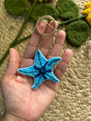 Star Fish Embroidered Keychain