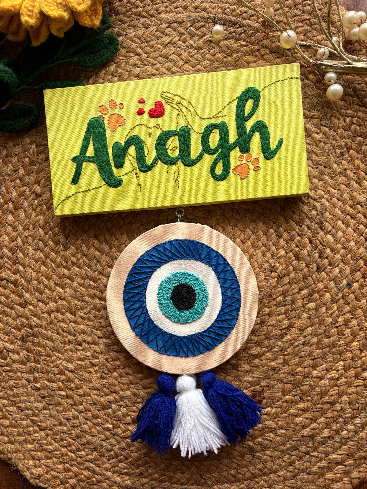 Customized Name Plate with Evil Eye