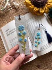 Blue Blossoms - Embroidered Bookmark