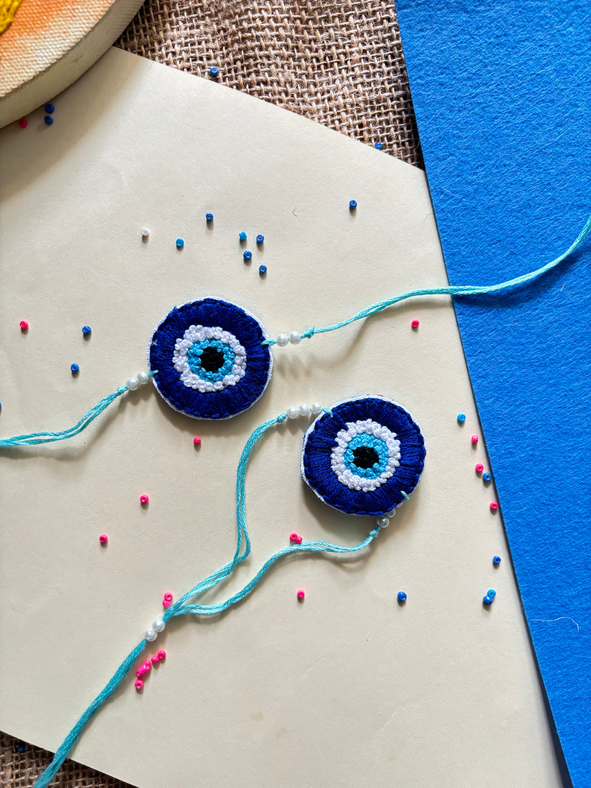 Nazar - Hand Embroidered Rakhi and Lumba