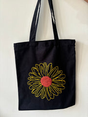 Abstract Flower - Embroidered Tote Bag