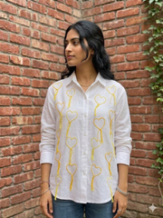 Heartstrings - Cotton Linen Embroidered Shirt