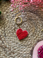 Heart Embroidered Keychain