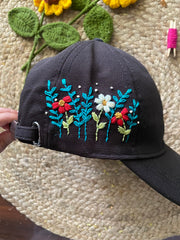 Colorful Daisies Florals - Embroidered Cap