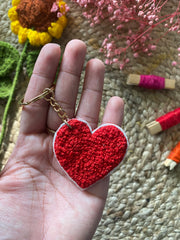 Heart Embroidered Keychain