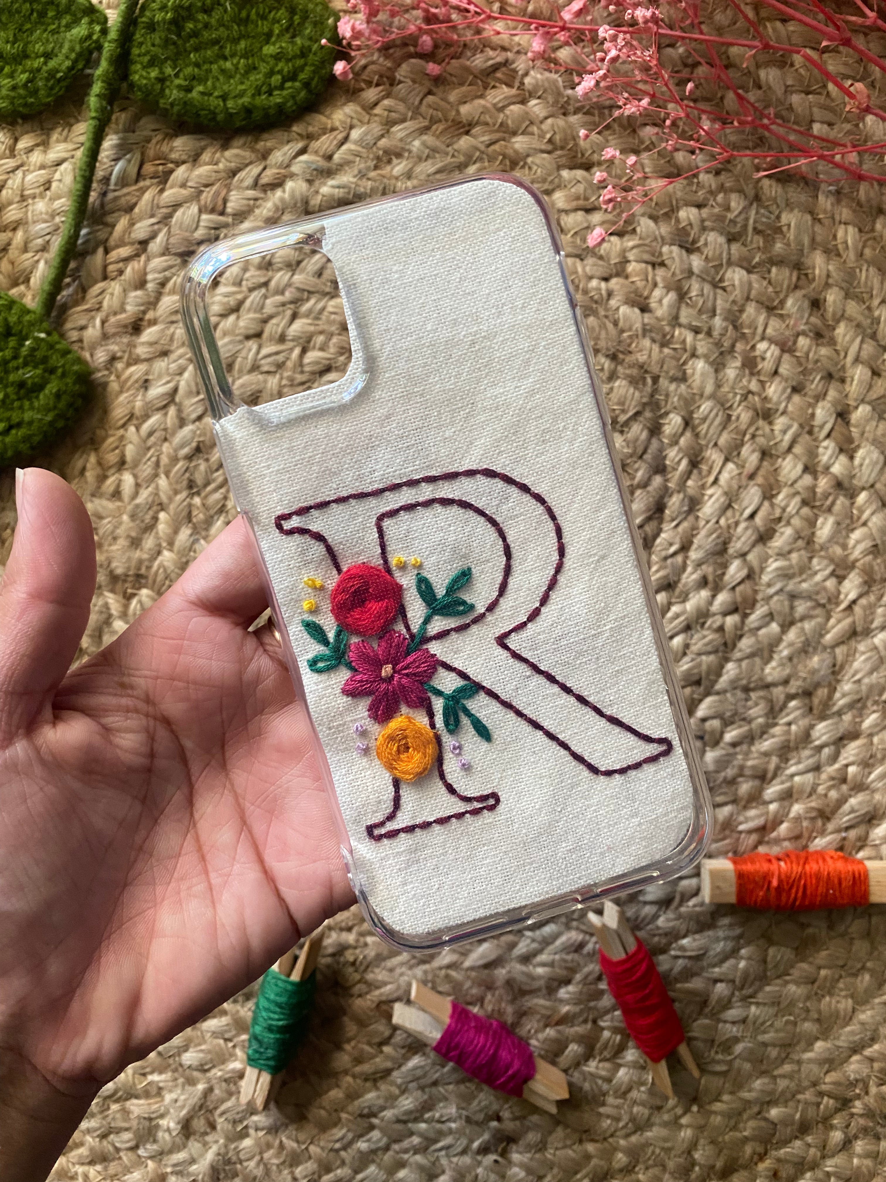 Name Initial - Embroidered Mobile Cover