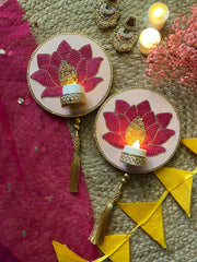 Lotus Diya Holders - Diwali Decoration