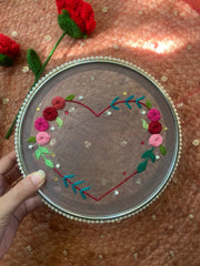 Heart Embroidered Channi - Karwachauth Special