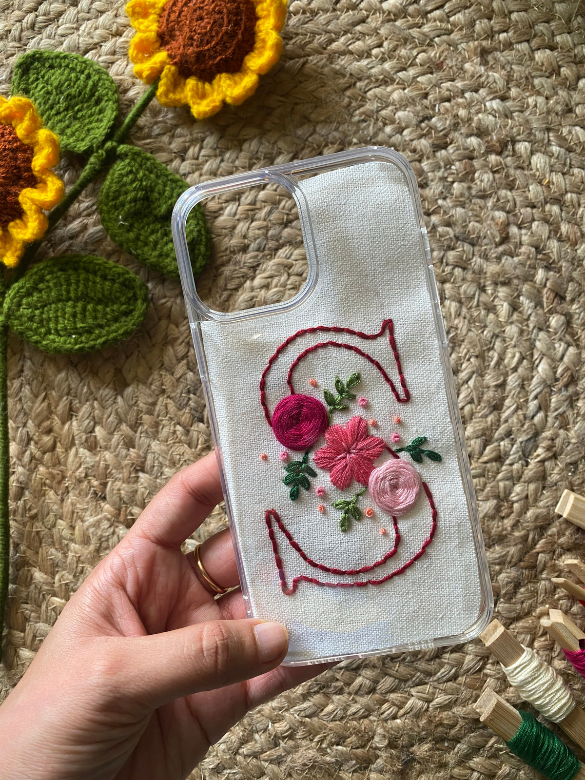 Name Initial - Embroidered Mobile Cover