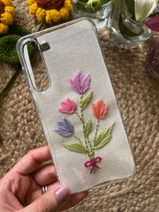 Tulips Love - Embroidered Mobile Cover