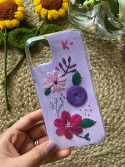 All Lavender - Embroidered Mobile Cover