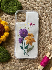 Aster Daffodils - Embroidered Mobile Cover