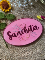 Embroidered Name Canvas - Customized Theme - Oval