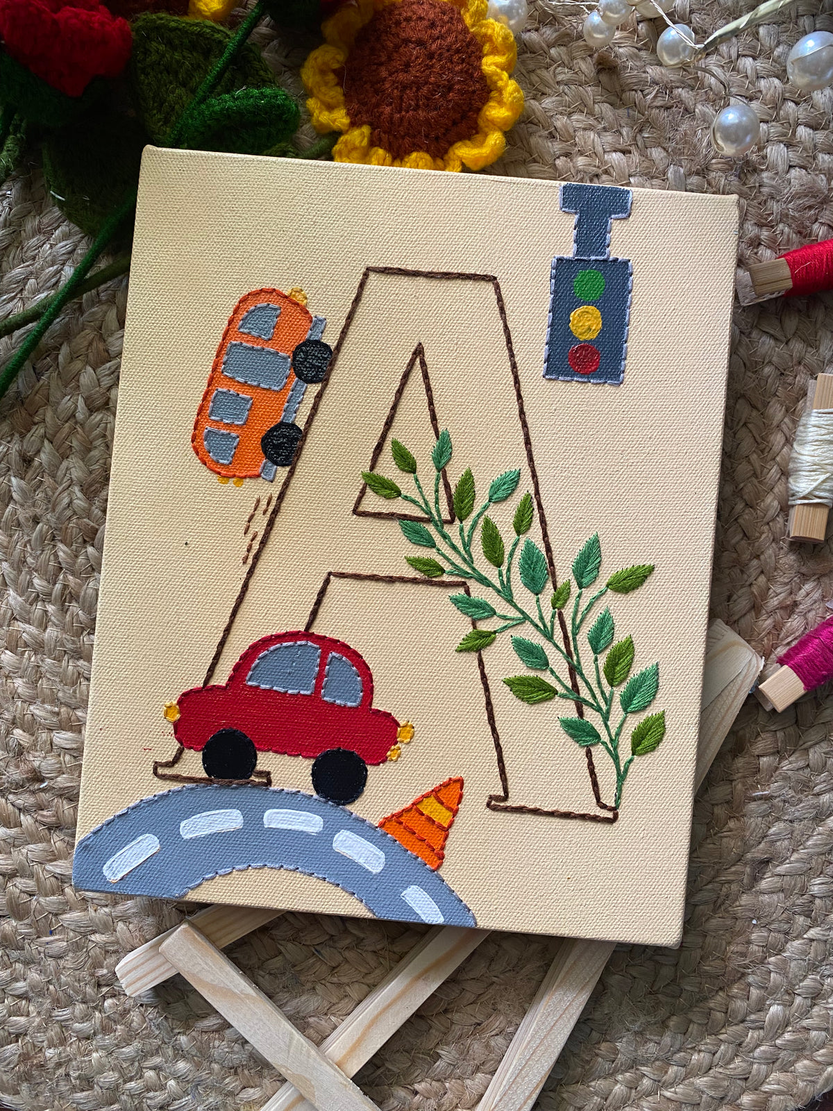 Kids Name Initial Canvas