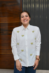 Little Love - Cotton Linen Embroidered Shirt