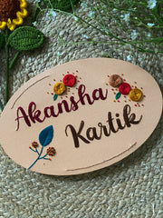 Oval Floral Name Plate